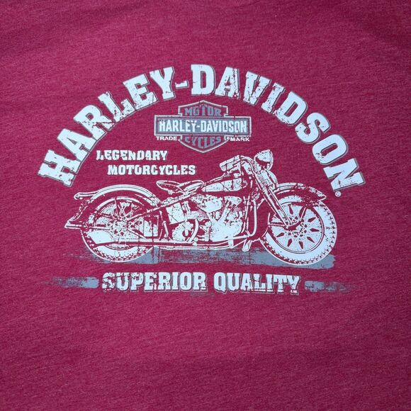 Harley Davidson T-Shirt Men 2XL Sedona Arizona Graphic Biker Tee Maroon Red - Picture 8 of 12